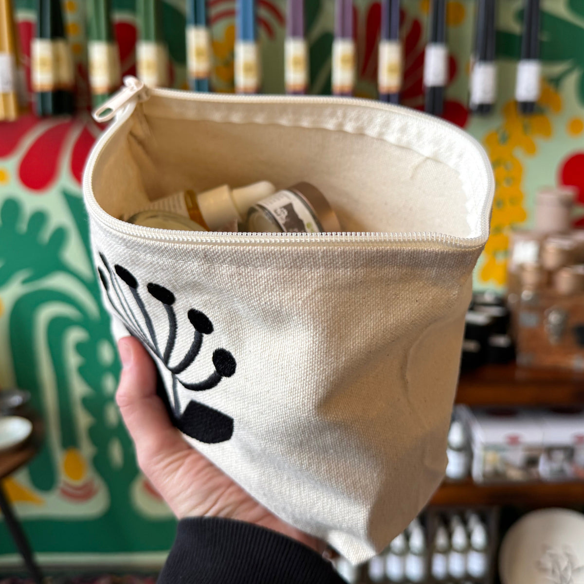 Organic Canvas Zippered Pouch - Natural